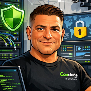 Digital mashup portrait of a man with robotic features