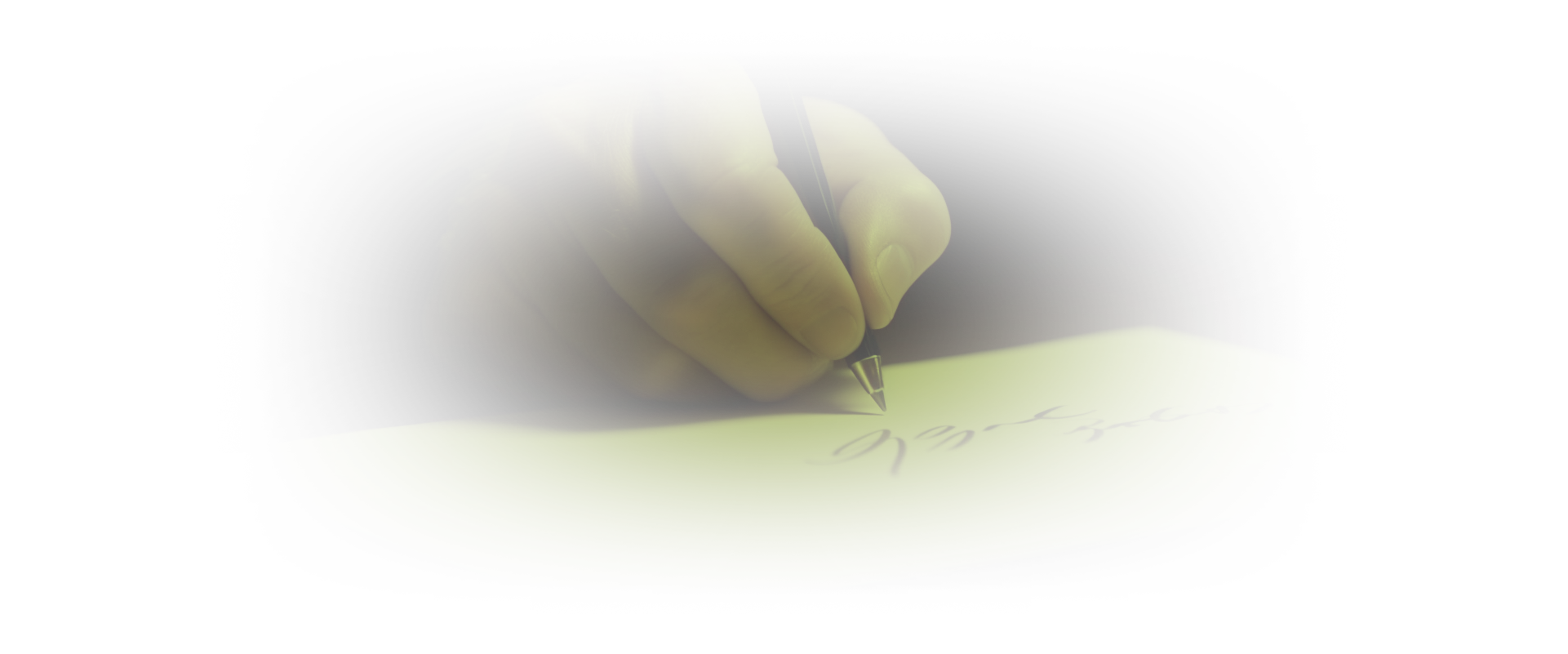 An image of a hand using a pen to write their signature on paper
